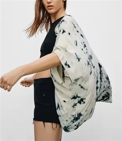 Prentaðar stórar ermar konur Kimono